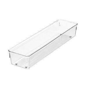Set of 4 - The Container Store IDesign Clear Shallow Drawer Organizers 12.5x3"